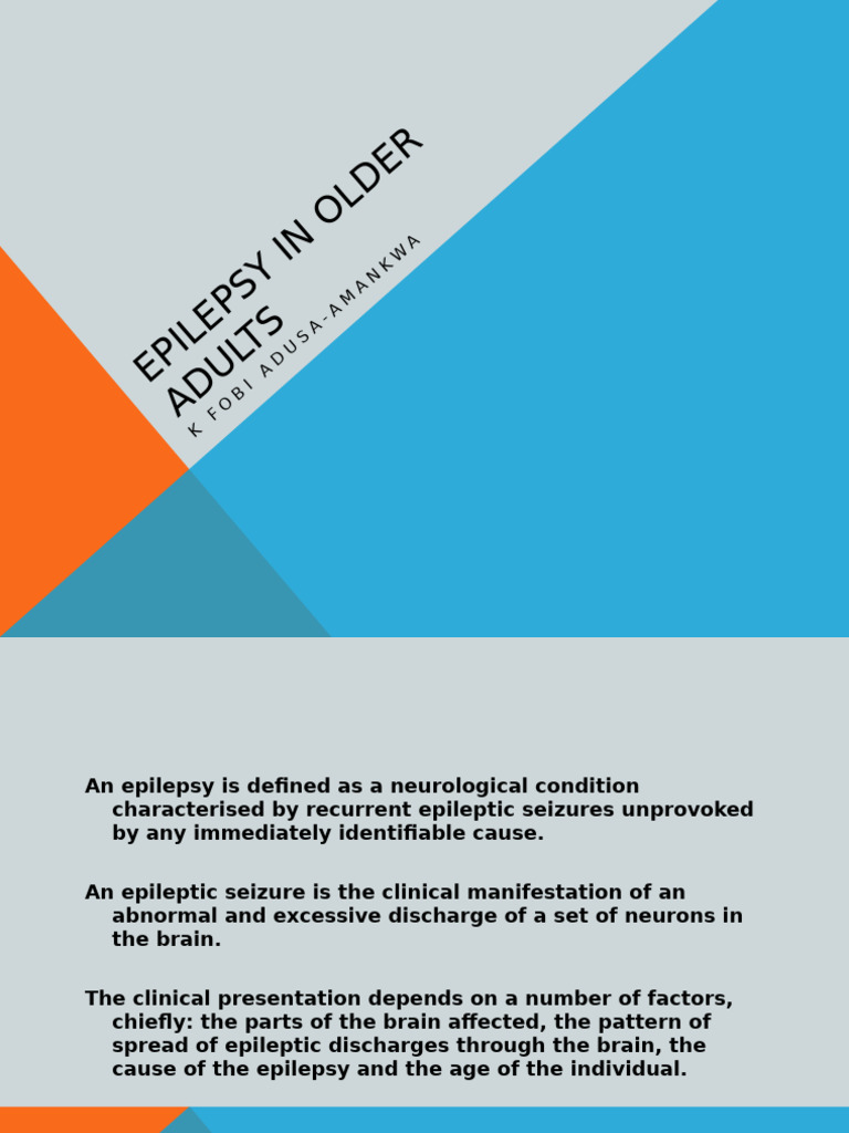Epilepsy in Older Adults: Overview and Management | PDF | Epilepsy ...