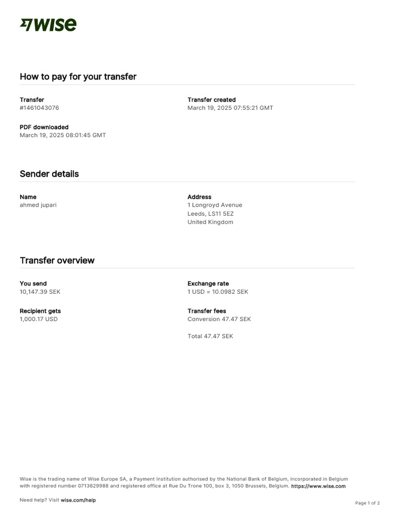 Wise Deposit Note 1461043076 5064031907 en | PDF | Banking Technology ...