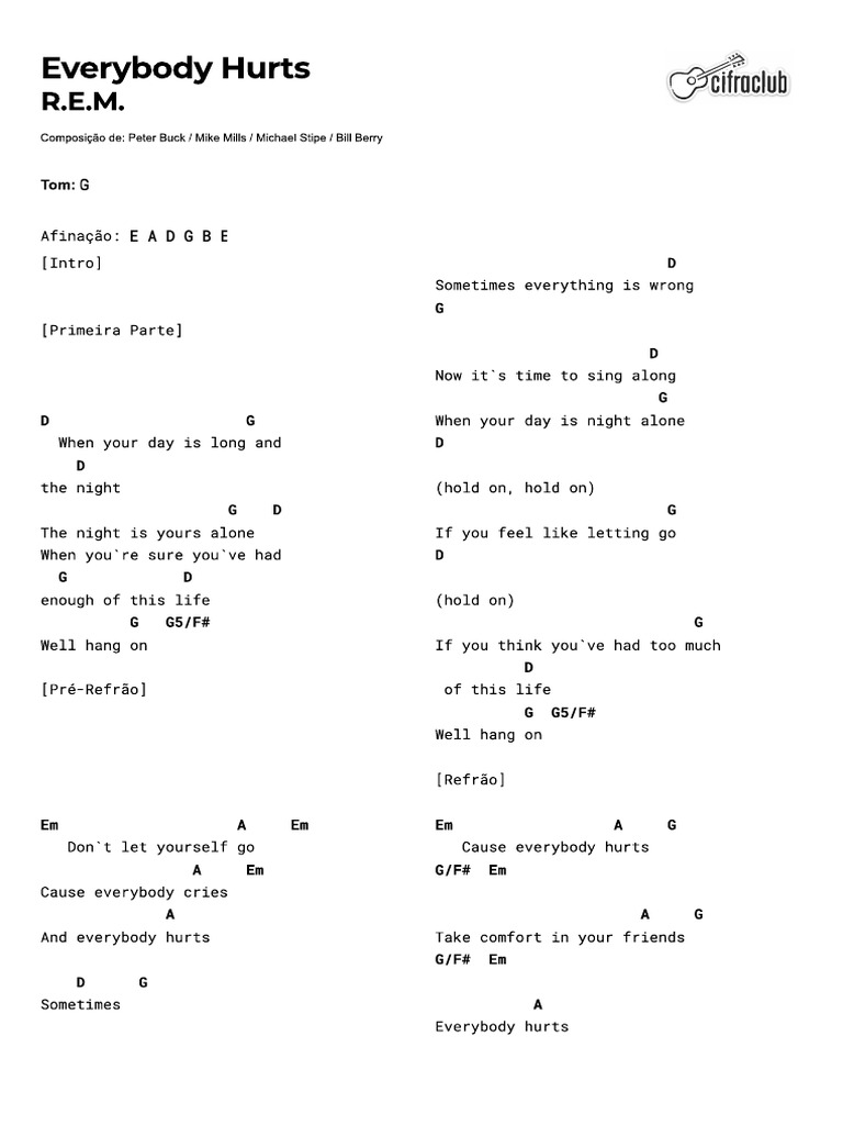 R.E.M. - Everybody Hurts | PDF