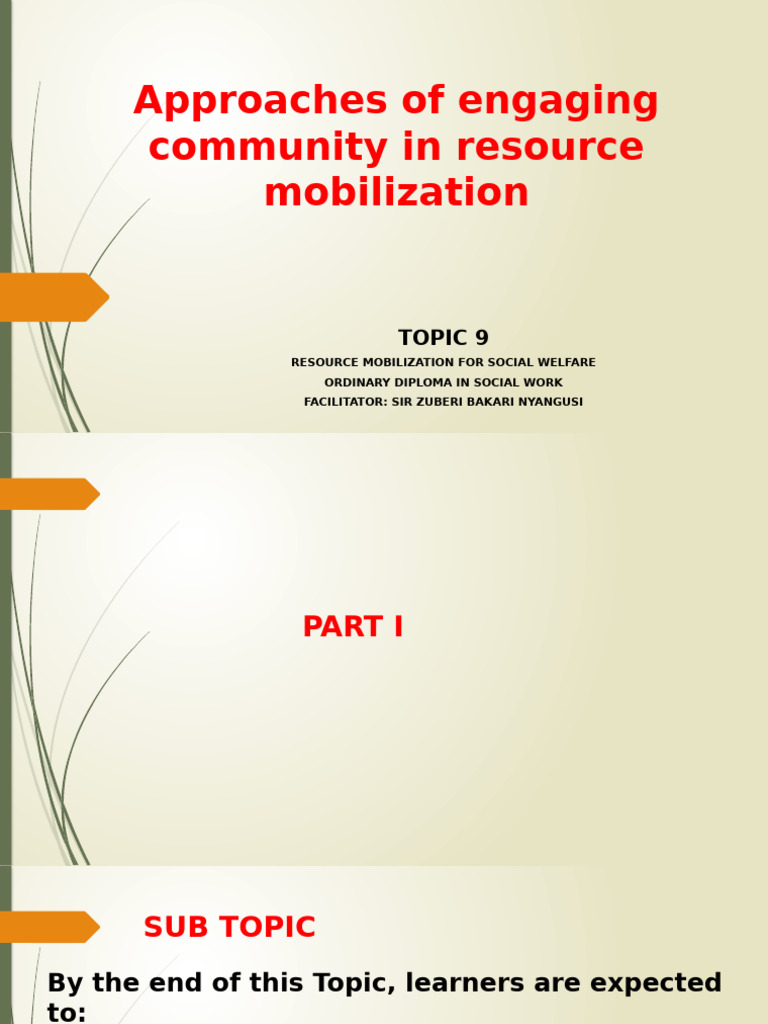 Community Engagement in Resource Mobilization | PDF | Community | Learning
