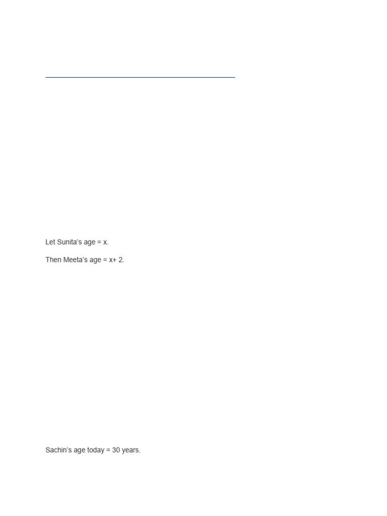 Age Problems with Solutions | PDF