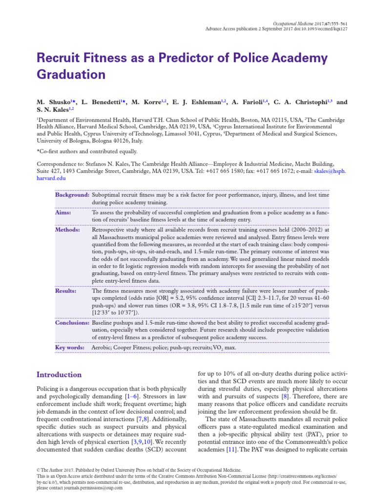 Recruit Fitness and Police Academy Success | PDF | Logistic Regression ...
