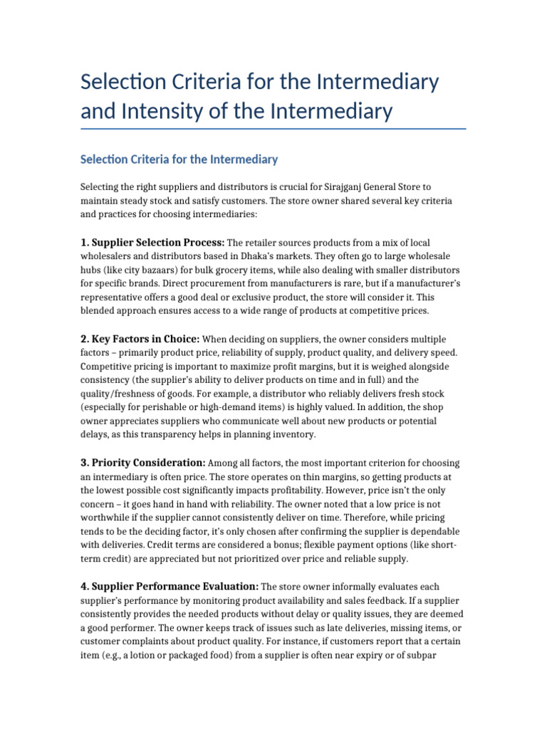 Intermediary Sections | PDF | Supply Chain | Brand