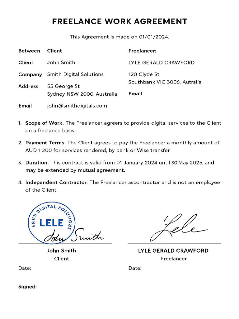 Freelance_Work_Contract_LYLE_LELE_Signed_Stamped (3) | PDF