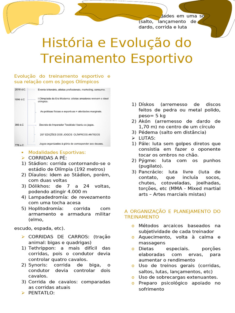 História e Evolução Do Treinamento Esportivo | PDF | Artes marciais ...