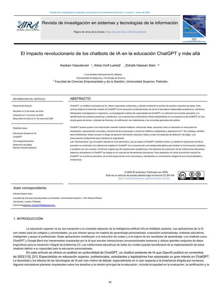 Impacto de ChatGPT en la Educación | PDF | Inteligencia artificial ...