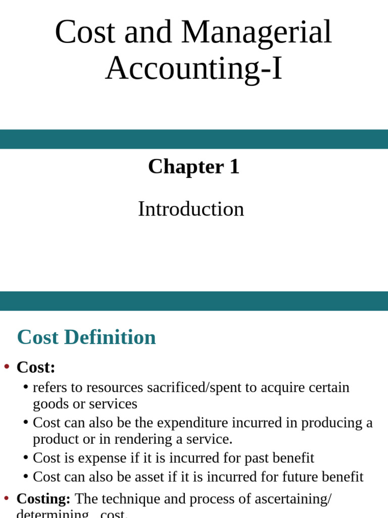 CMA I Chapter 1, Overview of Cost and Management Accounting | PDF ...