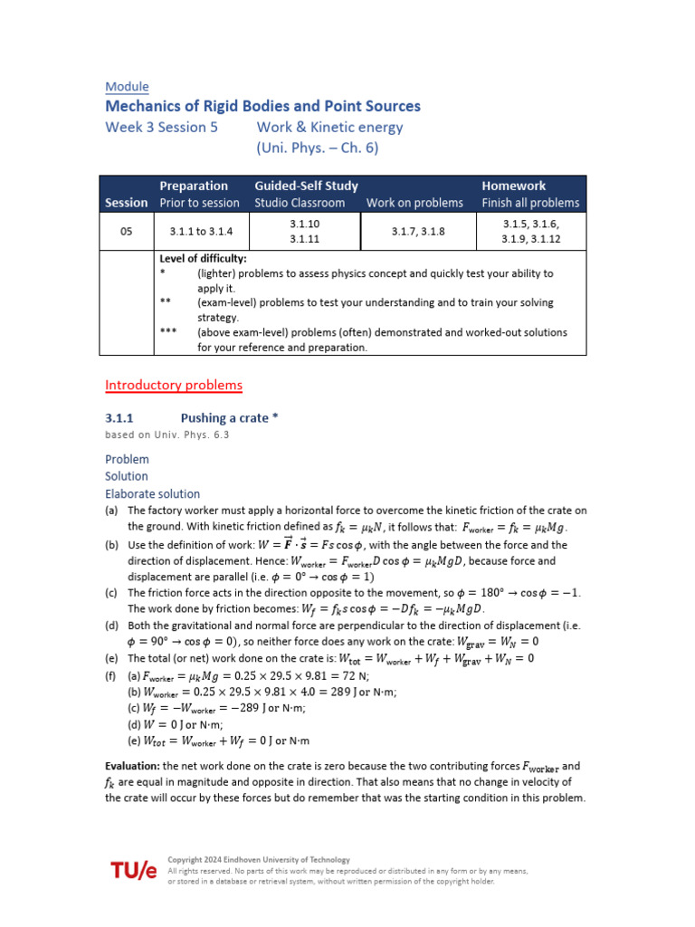 3.1 Intro Problems - Elaborate Solutions | PDF | Force | Physics