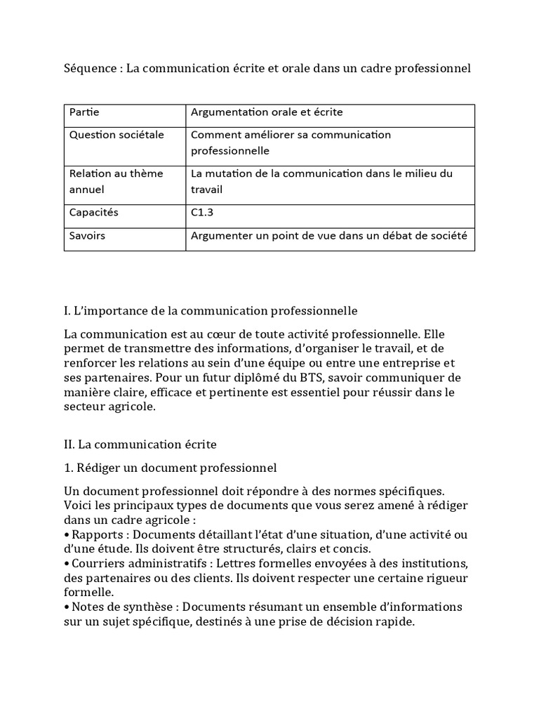 Améliorer la communication professionnelle | PDF | la communication ...