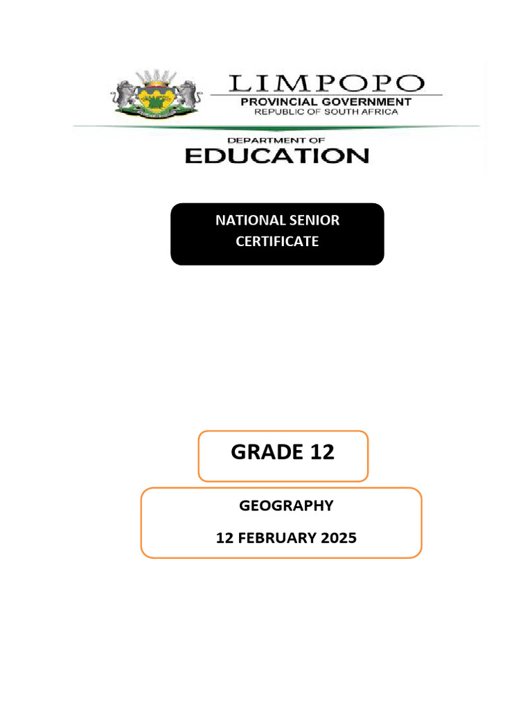 Grade 12 Geography Mapwork Guide 2025 | PDF | Map | Satellite Imagery