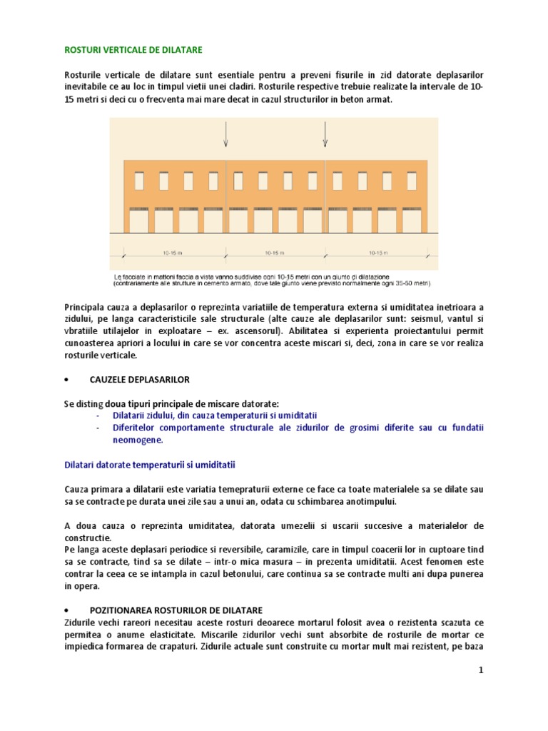 Rosturi Verticale de Dilatare | PDF
