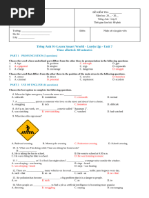 Tiếng Anh 9 I-Learn Smart World - Unit 7 - Key