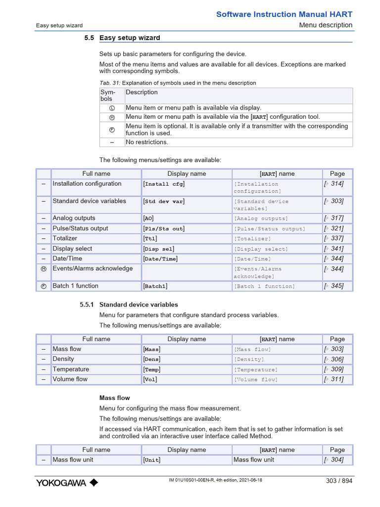 HART Easy Setup Wizard Guide | PDF | Menu (Computing) | Temperature