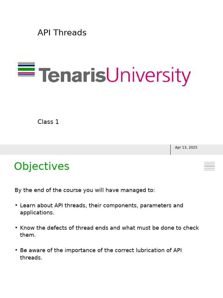 API Thread Types and Standards Guide | PDF | Pipe (Fluid Conveyance ...