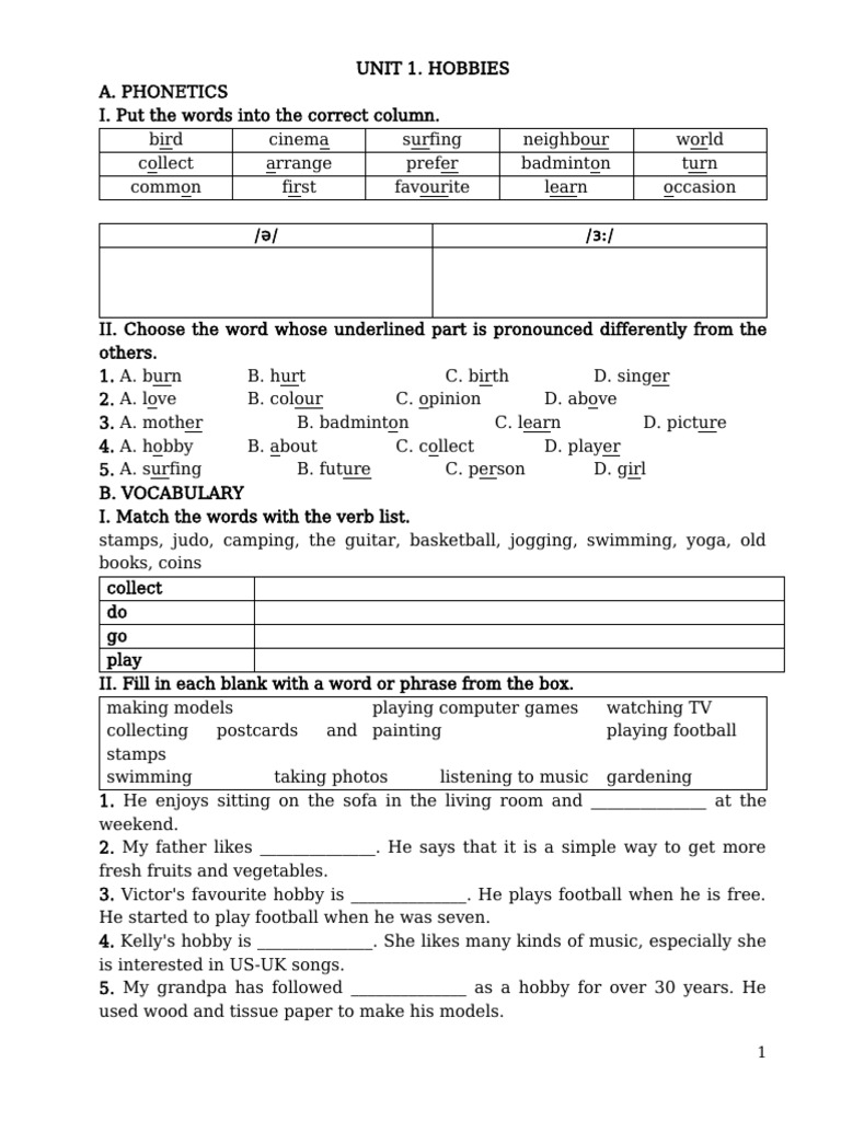 Grade 7 - Practical English - Part 1 | PDF | Hobbies | Junk Food