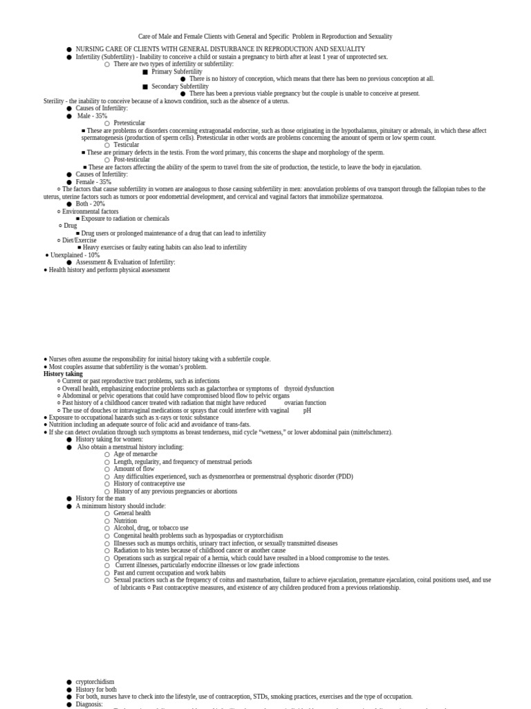 Reproductive Health: Infertility Care Guide | PDF | Infertility ...