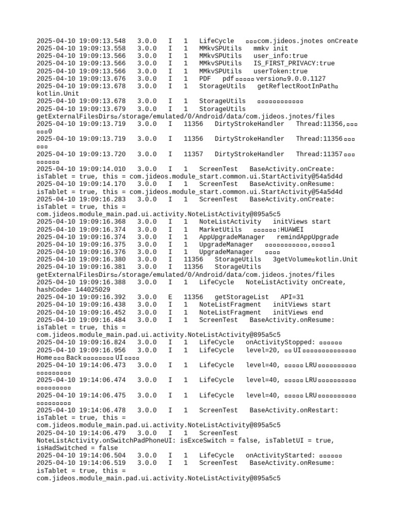 App Lifecycle and Initialization Logs | PDF | Software | Mobile Linux