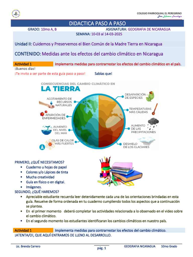 10mo Guía #6 25 IC | PDF | Cambio climático