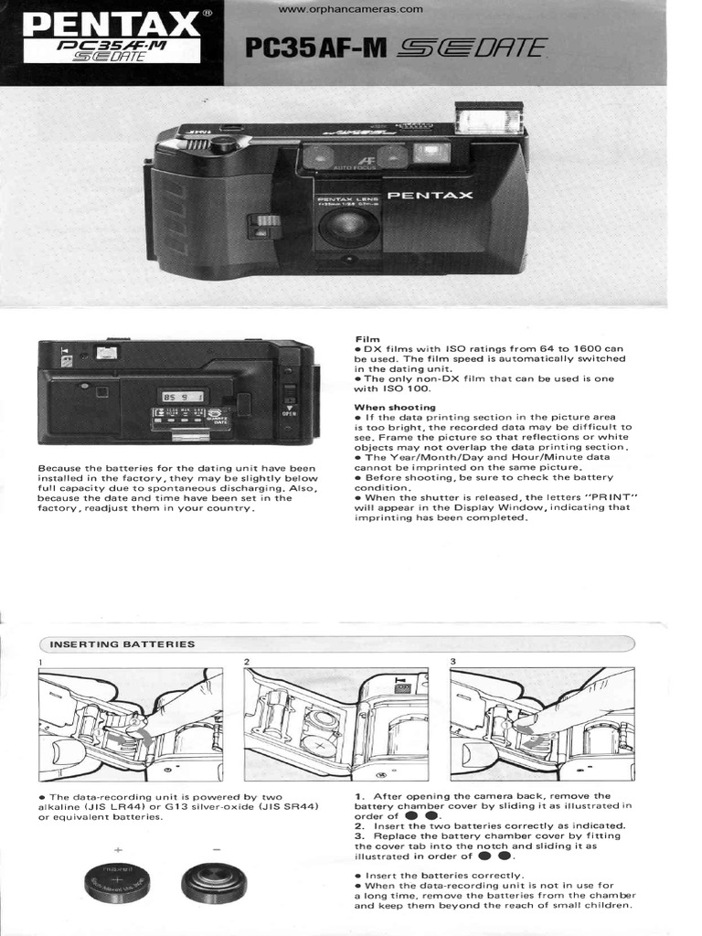 Pentax P&s Pc35af-M Se Date | PDF