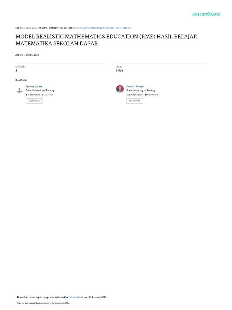 RME untuk Hasil Belajar Matematika SD | PDF