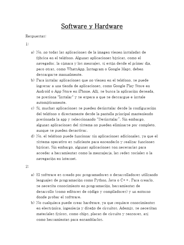 Crear Hardware y Software en Android | PDF | Software de la aplicacion ...
