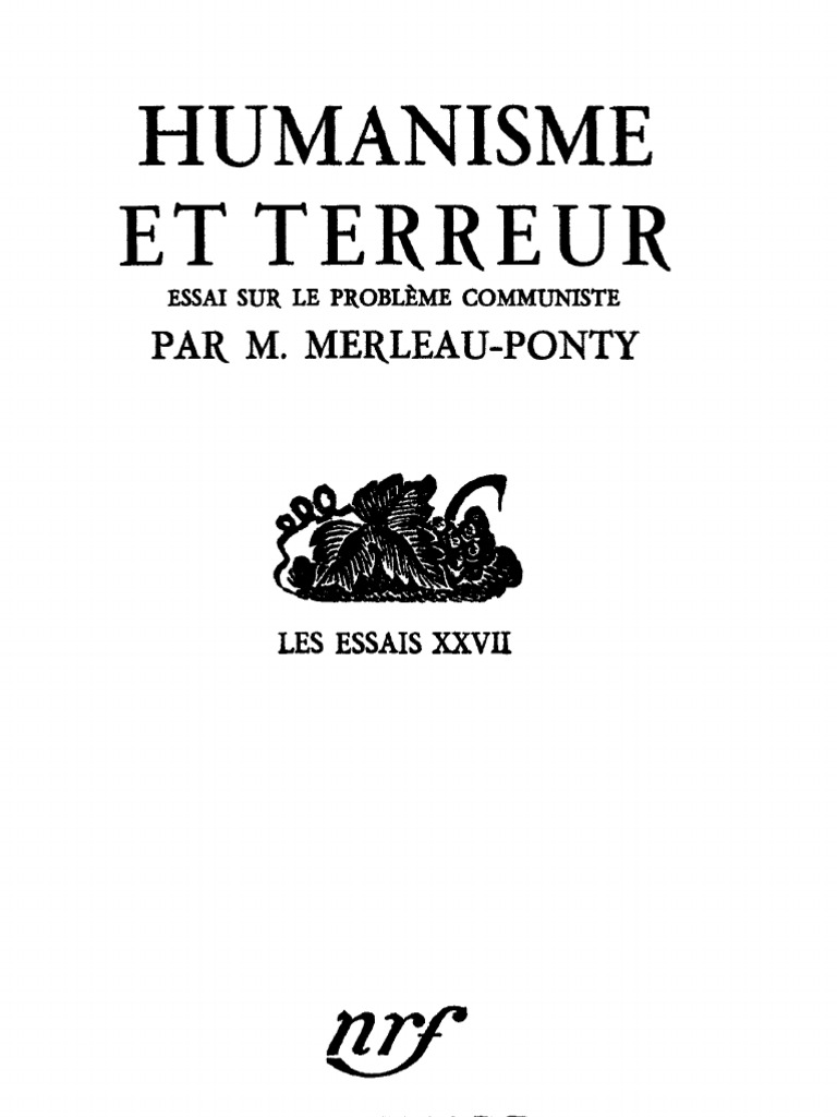Merleau-Ponty Humanisme Et Terreur | PDF | Communisme | Marxisme