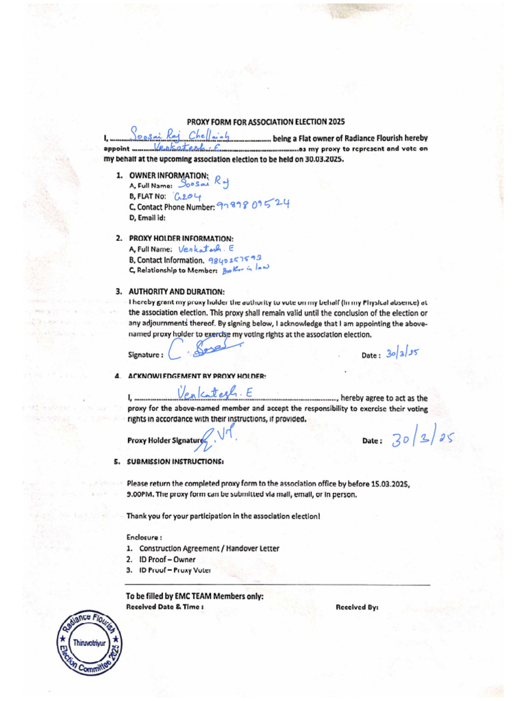 Proxy Form - WIth Seal | PDF