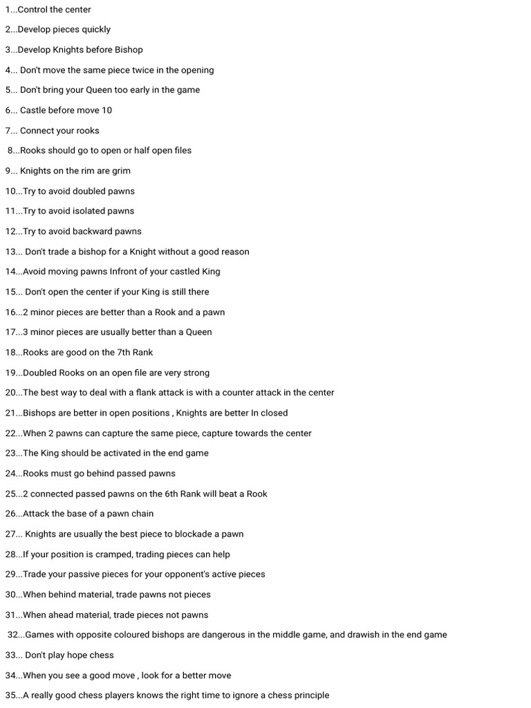 Essential Chess Principles Explained | PDF