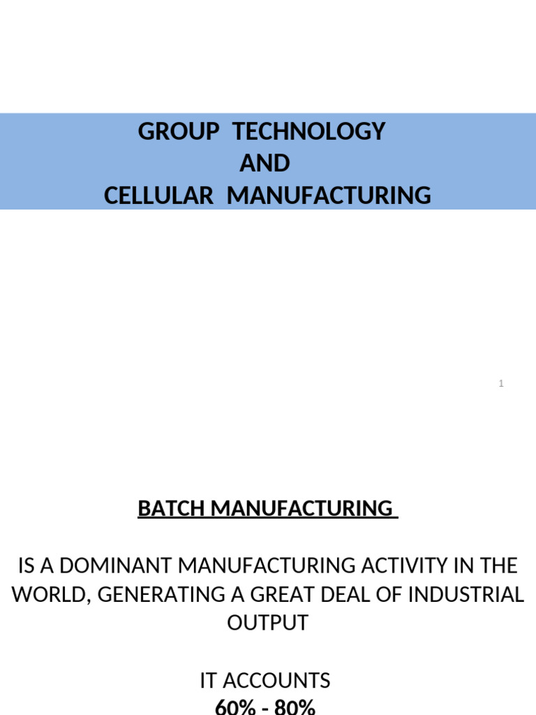 Group Technology & MFG Cells | PDF