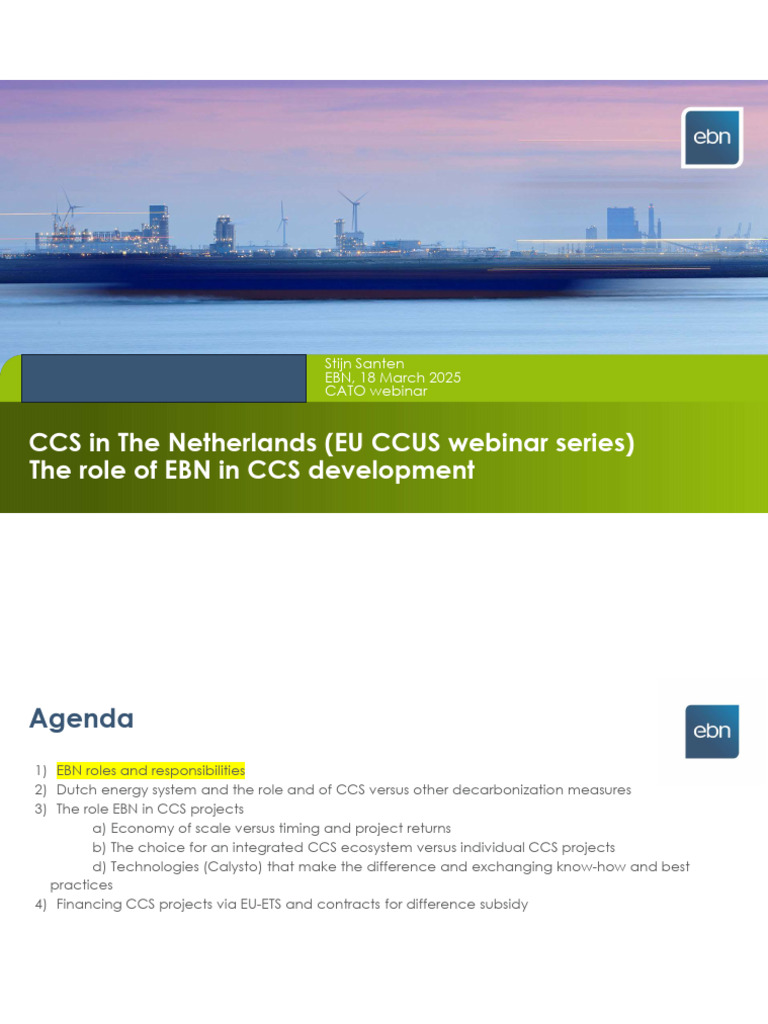 EBN's Role in Dutch CCS Development | PDF | Carbon Capture And Storage ...