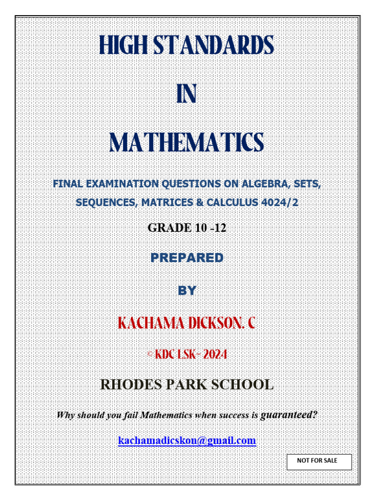 Topical Exam Questions Vol 1 by KDC | PDF | Determinant | Matrix ...