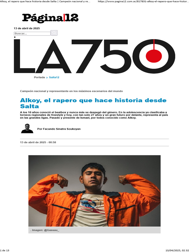 Alkoy: Rapero Salteño en Ascenso | PDF | Música hip-hop | Baile urbano ...