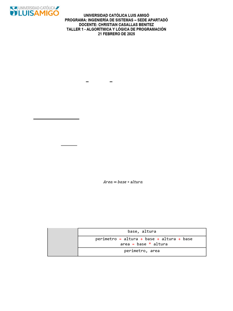 Taller1 2 | PDF | Algoritmos | Programa de computadora