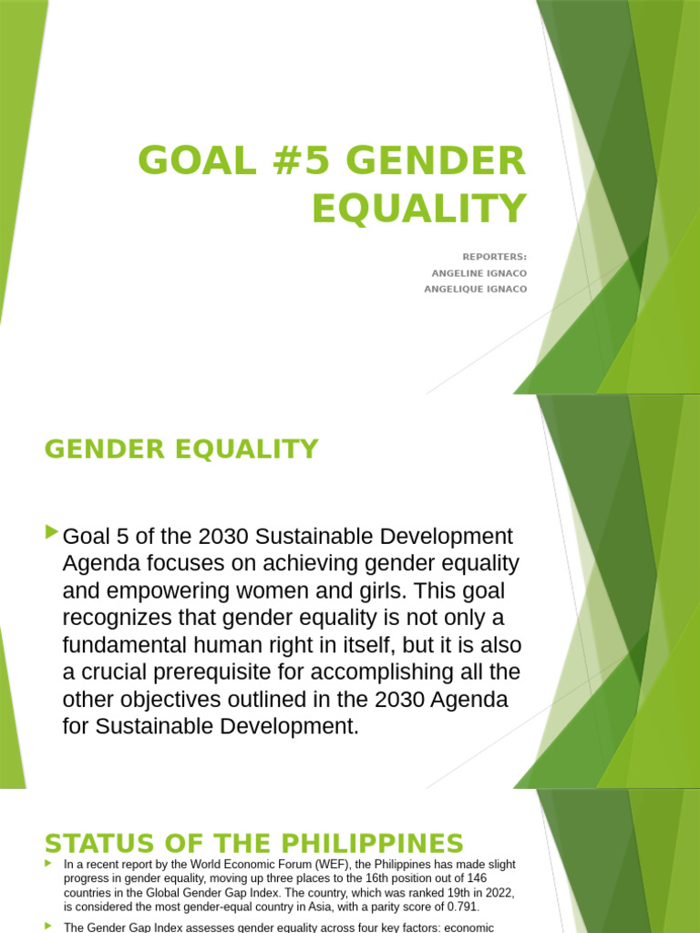 Philippines Gender Equality Progress Report | PDF | Gender Equality ...