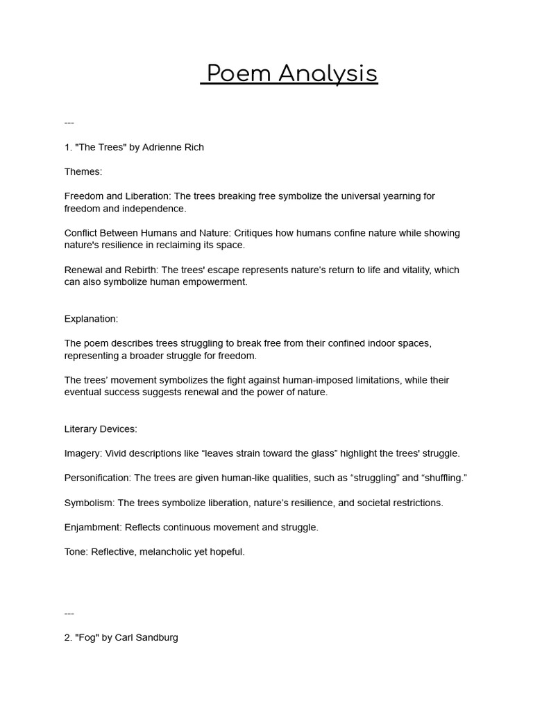 Poem Analysis: Themes and Devices | PDF | Poetry | Love