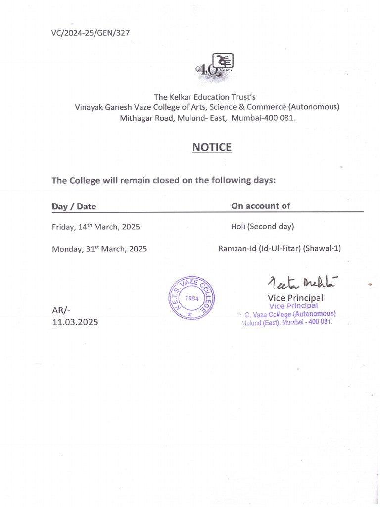 Public Holiday For The Month of March-2025 | PDF