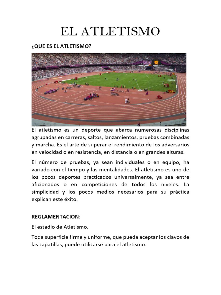 EL ATLETISMO Fisica | PDF | Deporte del atletismo | Corriendo