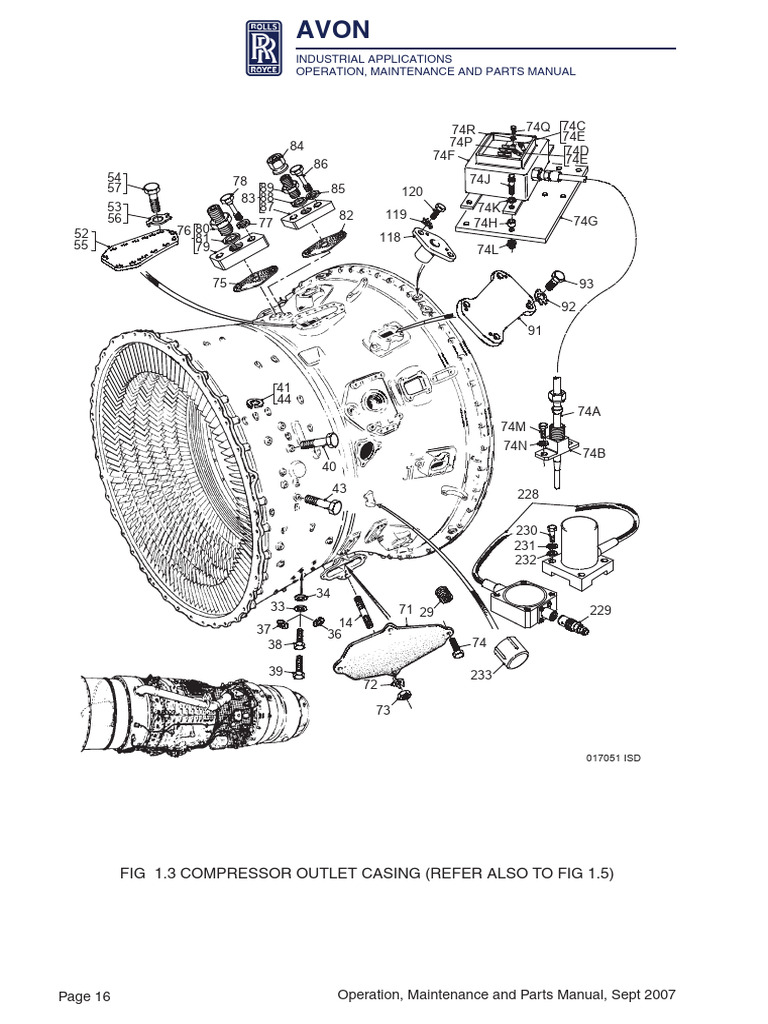 Fig 1.3 Compressor Outlet Casing (Refer Also To Fig 1.5) | PDF | Screw ...