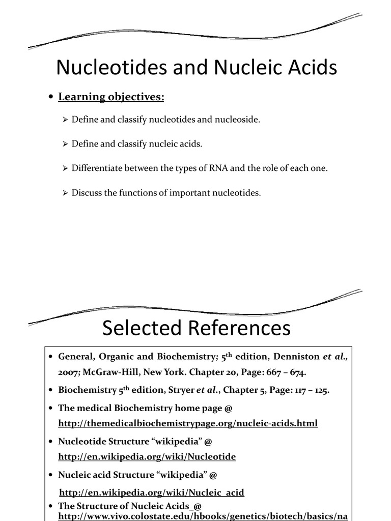 Nucleotides and Nucleic Acids Overview | PDF | Nucleic Acids | Nucleotides