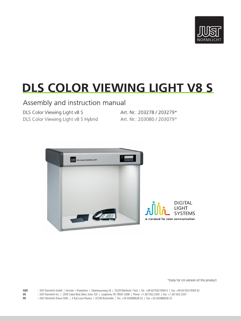 DLS Color Viewing Light v8 S Manual | PDF | Mains Electricity