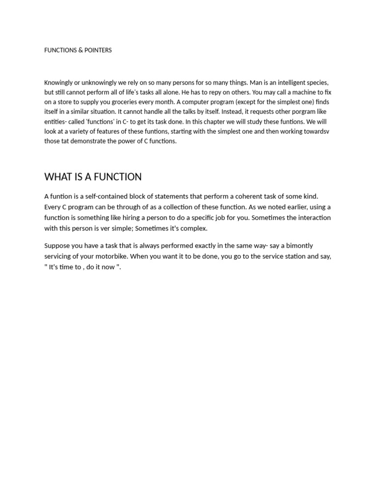 Let Us C (Functions Typing Practice) | PDF