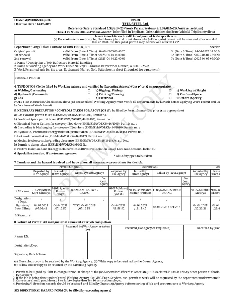 Tatasteel - Co.in Wcmvendor PrintPermit - Aspx PTW 110014822556 | PDF ...