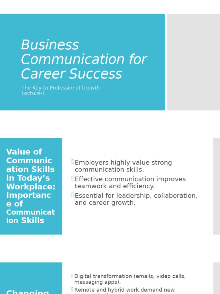 Business Communication For Career Success - Introduction | PDF ...