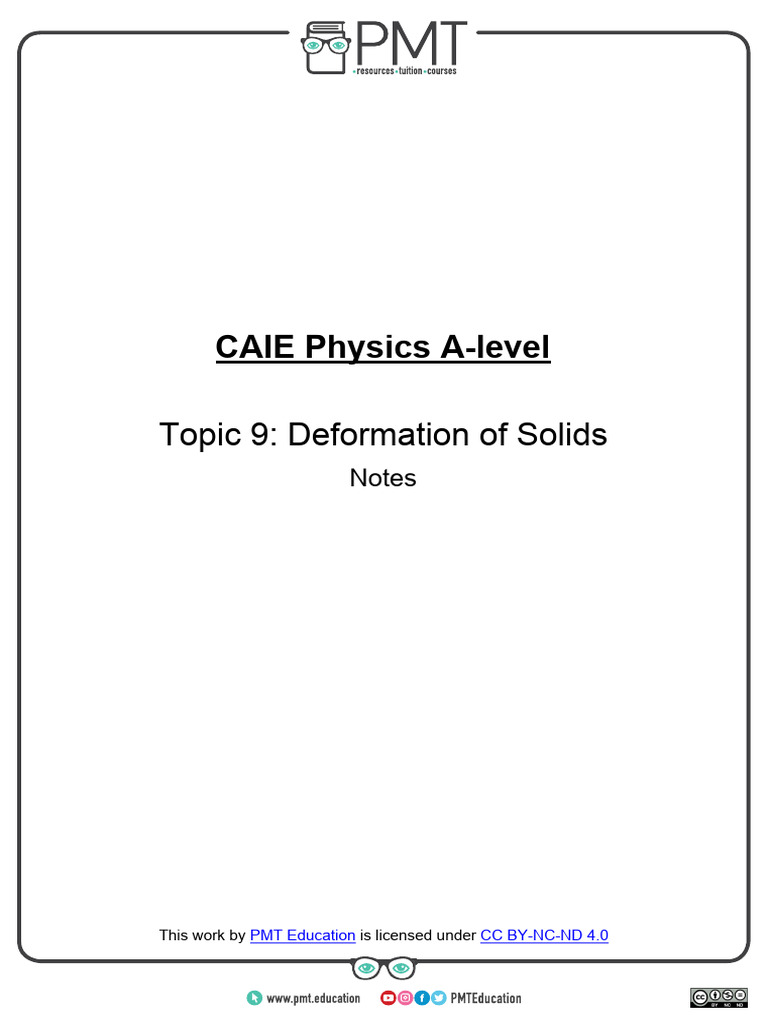 A-Level Physics: Deformation of Solids | PDF | Deformation (Engineering ...