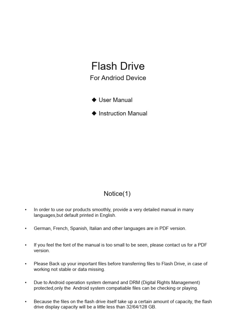 Manual For Android EN | PDF | Android (Operating System) | Usb Flash Drive