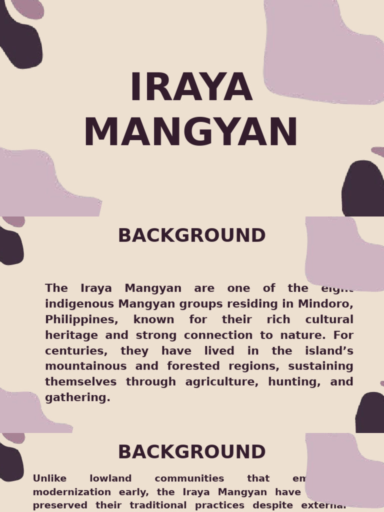 Iraya Mangyan: Culture and Heritage | PDF
