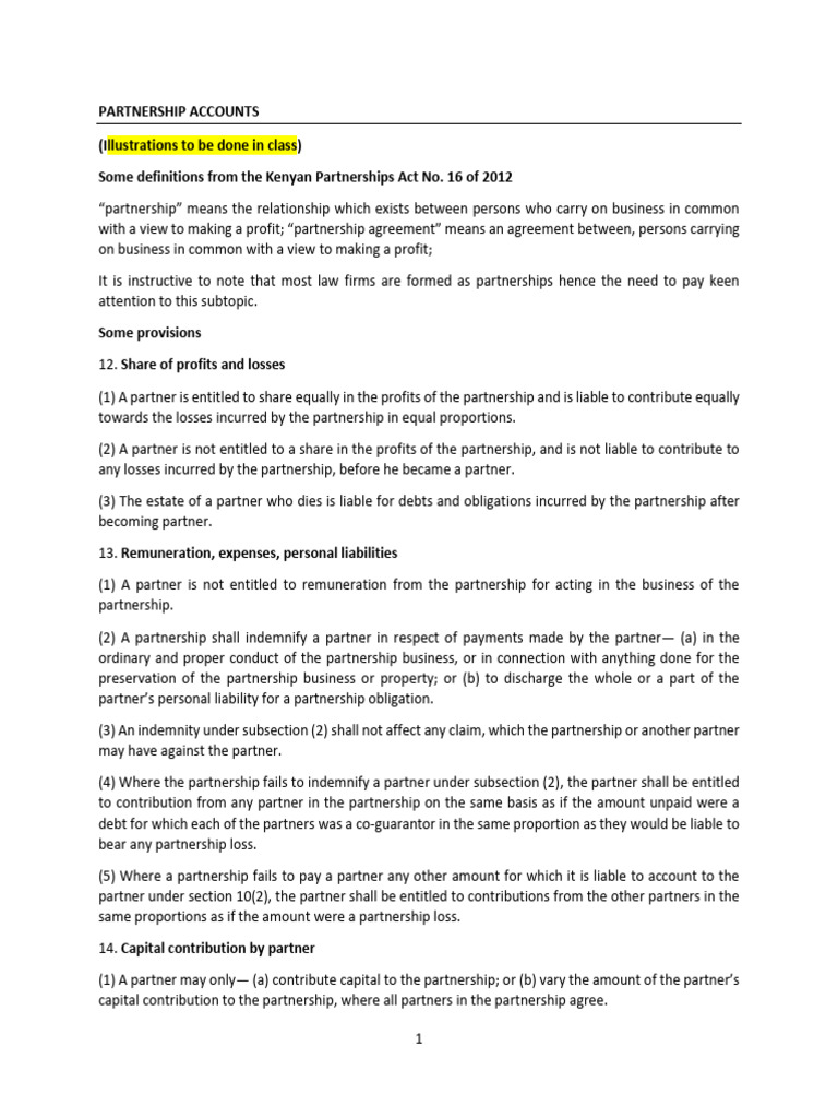 Partnership Accounting Overview | PDF | Partnership | Debits And Credits
