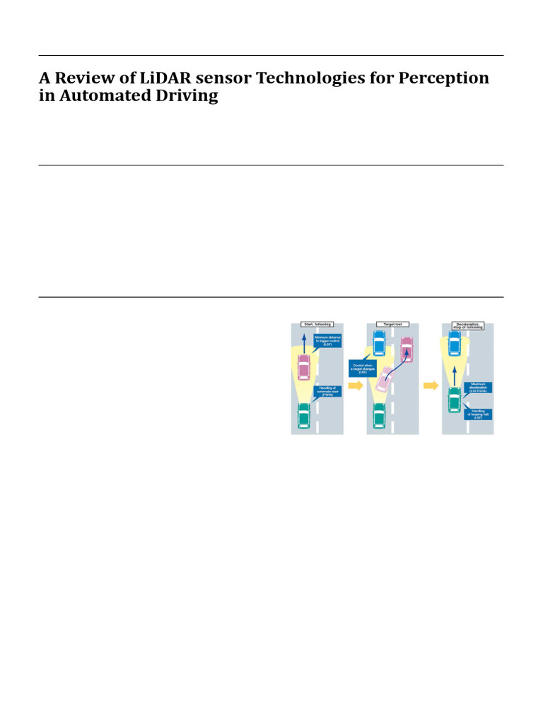 LiDAR Technologies for Automated Driving | PDF | Lidar | Radar