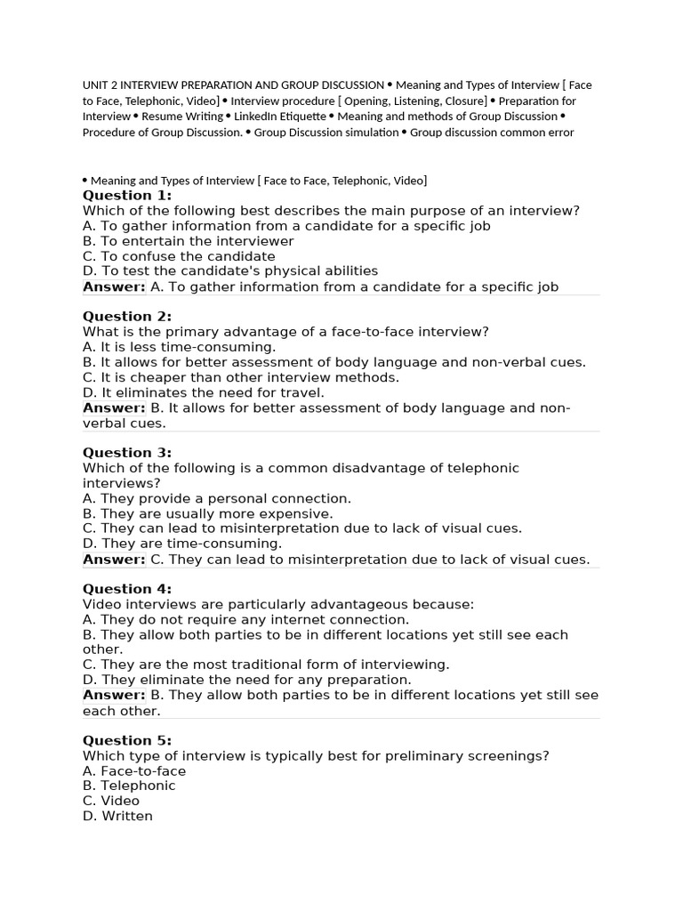 Interview Prep & Group Discussion Guide | PDF | Résumé | Linked In