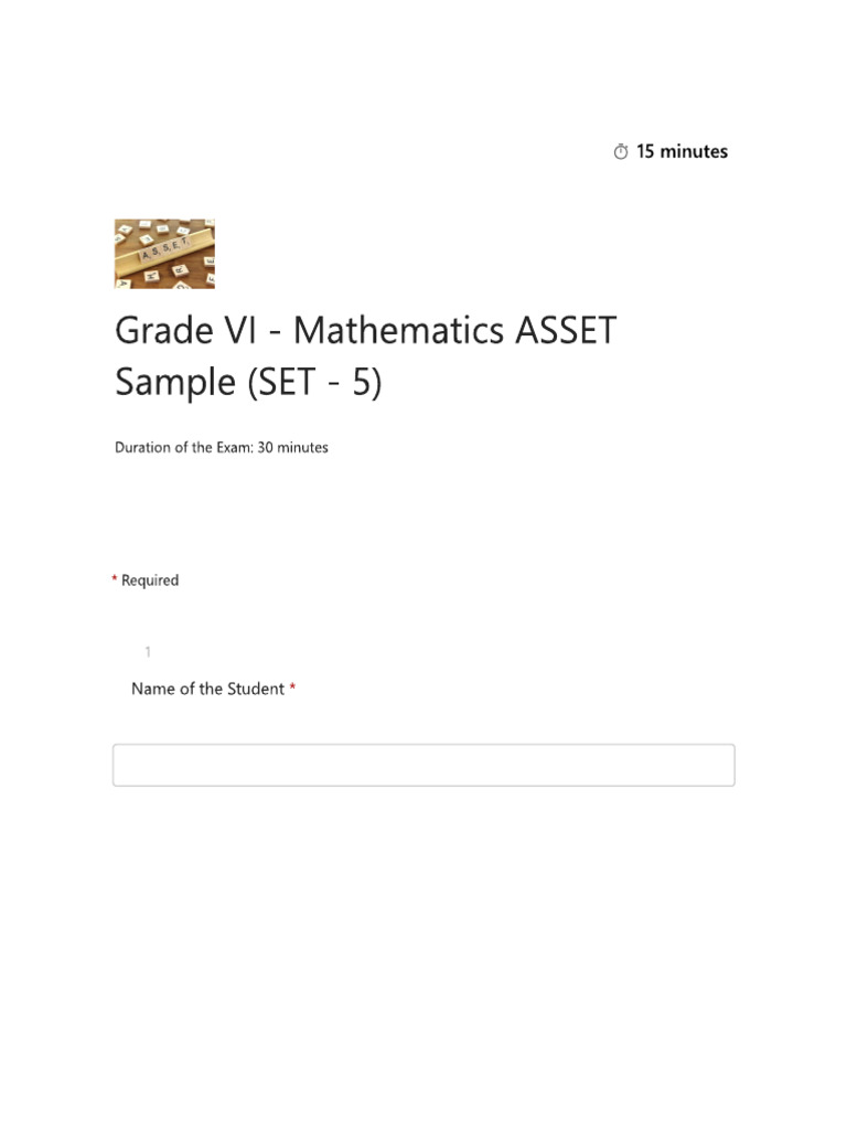 Gr6 ASSET Practice Form | PDF